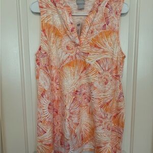 NWT Women’s Chicos Sleeveless White/orange Floral Blouse Size 1 (us Medium)